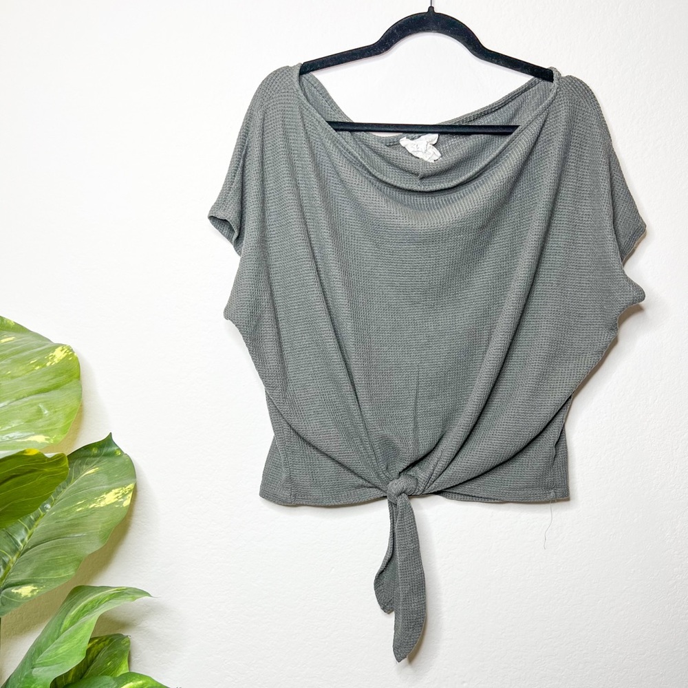 Muted Olive Green Off The Shoulder Top